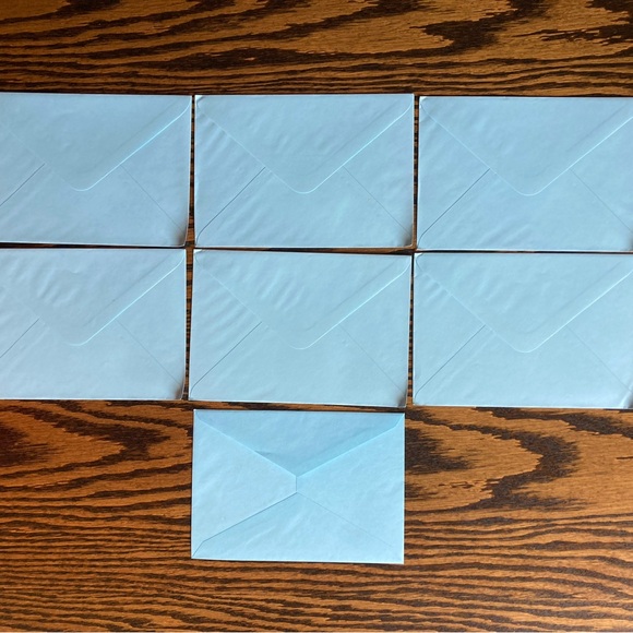 Lot of 7 Unused Blue Green Christmas Tree Candles Gold Christmas Cards Envelopes - Picture 6 of 8